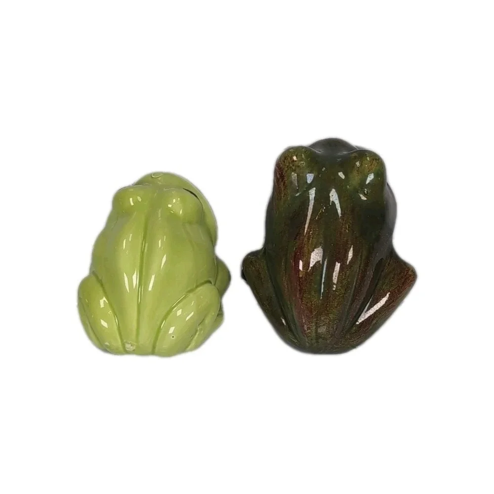 2 Vintage Frogs Ceramic Open Mouth Succulent Planters Pots Or Sponge Holders Set